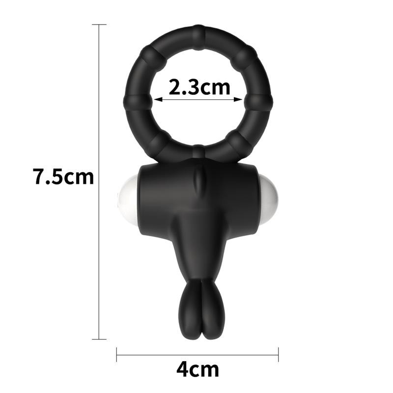 Vibrating Cockring Power Clit Black