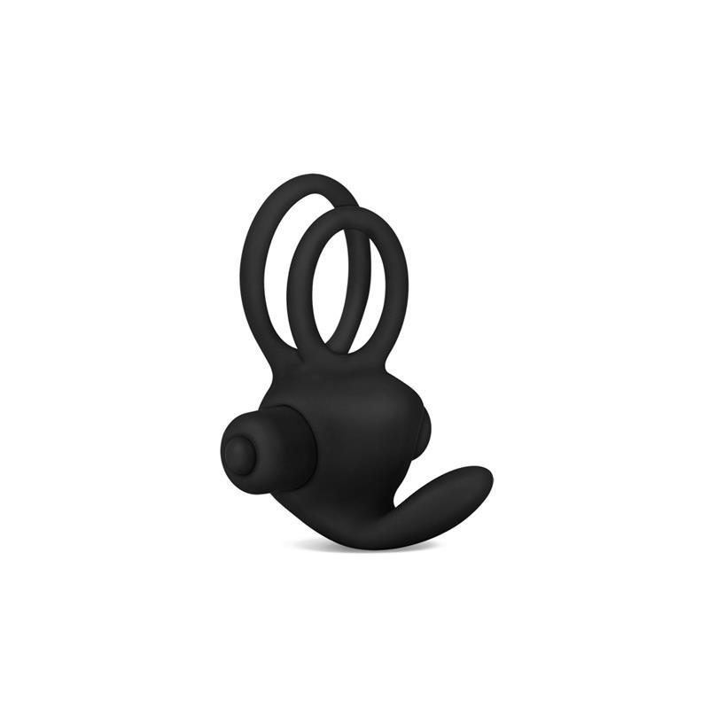 Double Vibrating Cockring Power Clit Duo Black