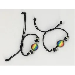 LGBT Pride Adjustable Bracelet with Circle
