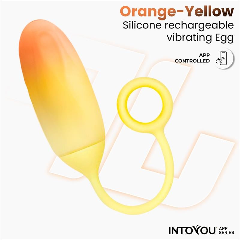 Vibrating Egg con APP Double Layer Silicone Yellow Orange