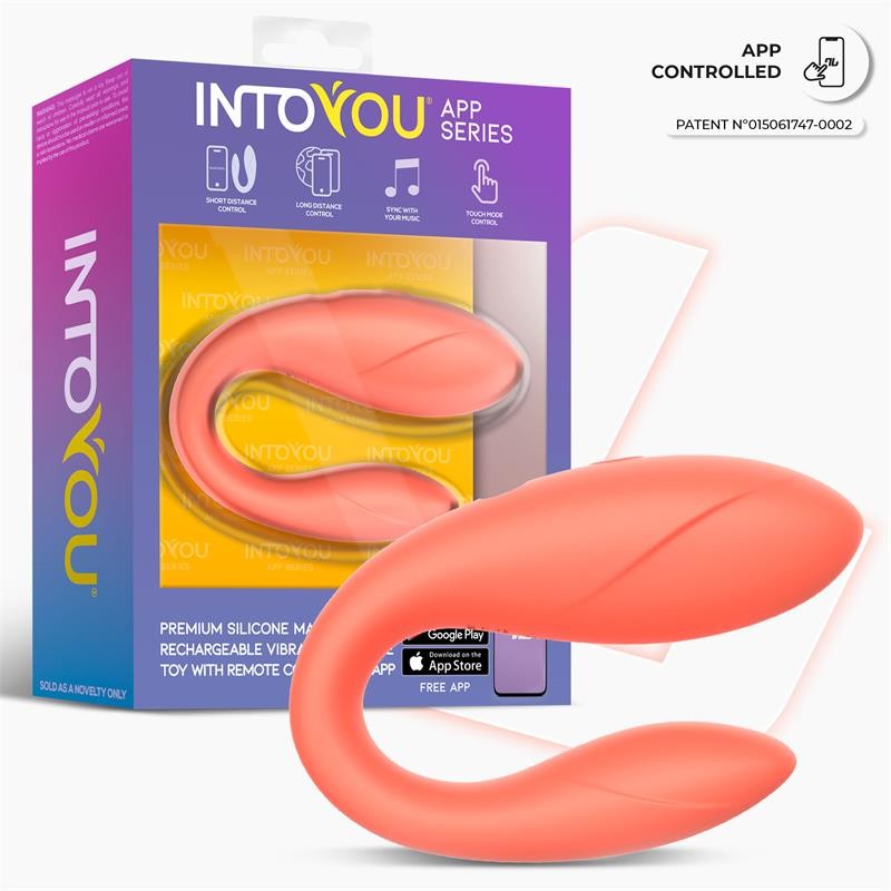 Couple Toy with App Flexible Silicone Salmon