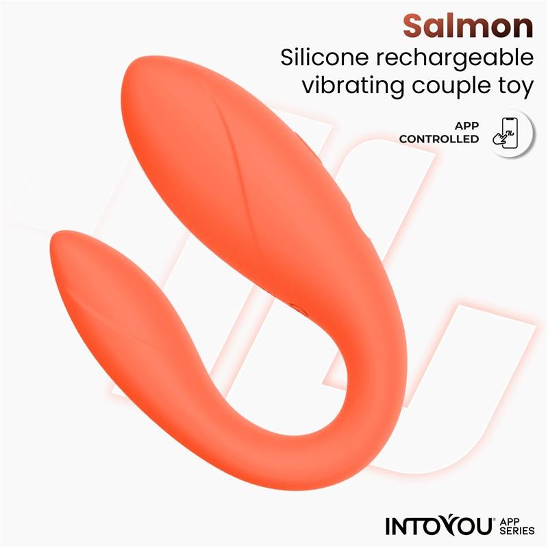 Couple Toy with App Flexible Silicone Salmon