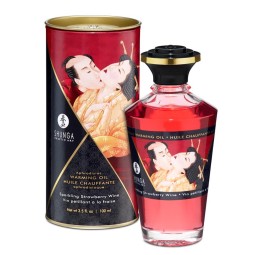 Shunga Warming Massage Oil Sparkling Wine Strawberry