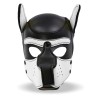 Hound Neoprene Dog Hood with Removable Muzzle White Black One Size