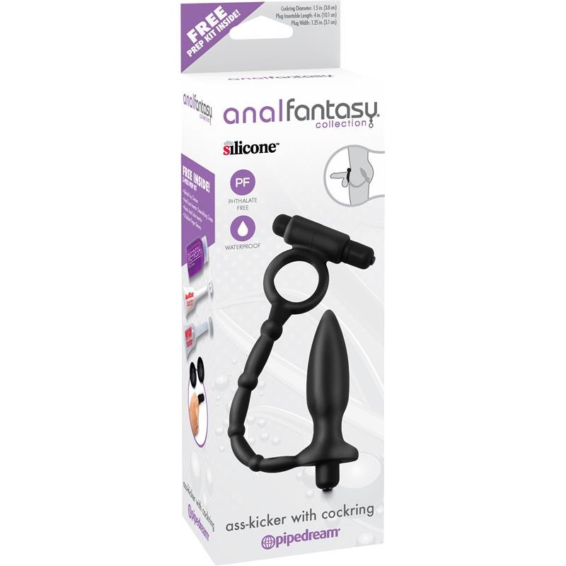 Anal Fantasy Collection Ass Kicker with Cockring Colour Black