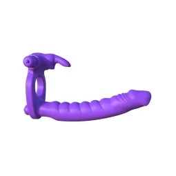 Fantasy C Ringz Silicone Double Penetrator Rabbit Purple