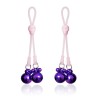 Nipple Clamps Skulls and Ring Bells Silicone and Metal Pink Purple