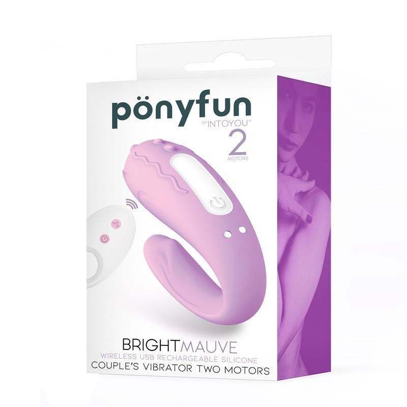 Brightmauve Couples Vibrator Two Motors Remote Control USB Silicone