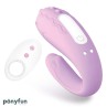 Brightmauve Couples Vibrator Two Motors Remote Control USB Silicone