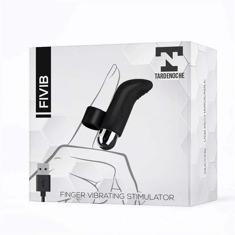 Fivib Finger Vibrating Stimulator USB Silicone Black