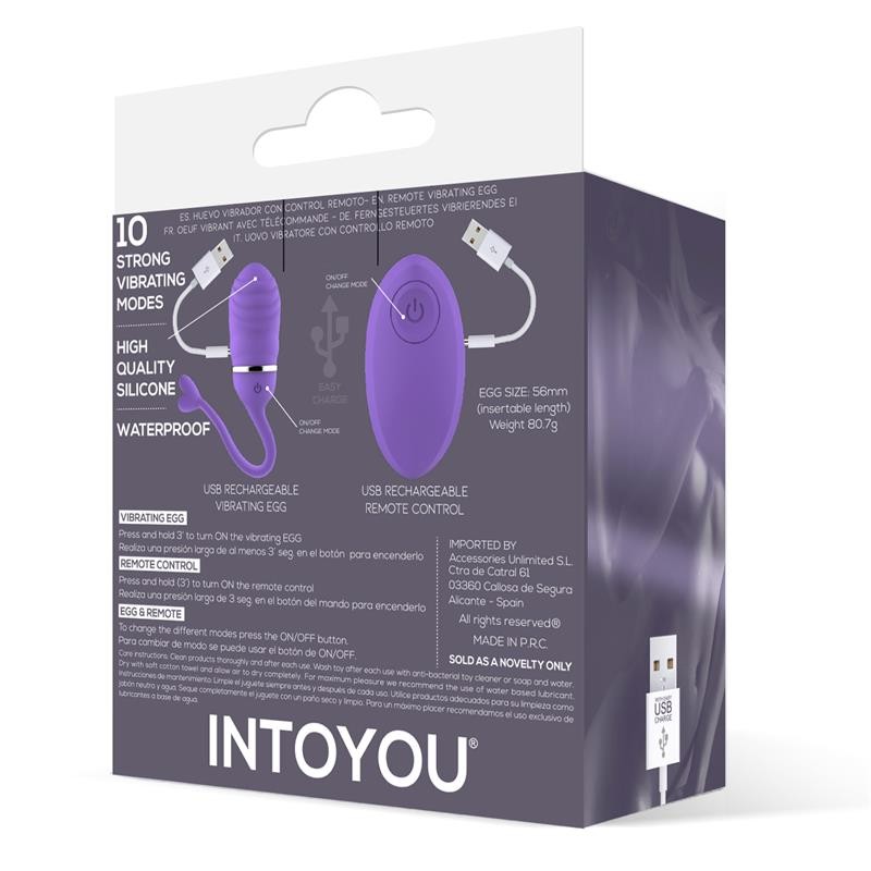 Vibrating Egg with Remote Control Odise USB Silicone Purple