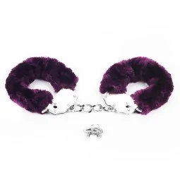 Furry Metal Handcuffs Purple