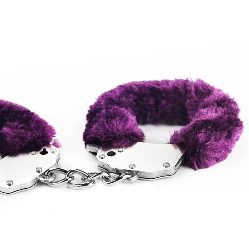 Furry Metal Handcuffs Purple