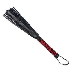 Leather Flogger Black and Red