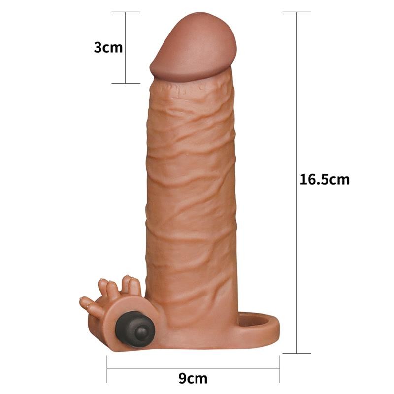 Penis Sleeve with Vibration Add 2 Pleasure X Tender Brown