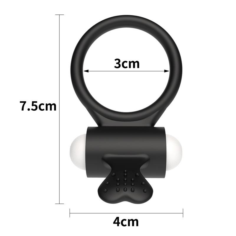 Vibrating Cockring Power Clit Black