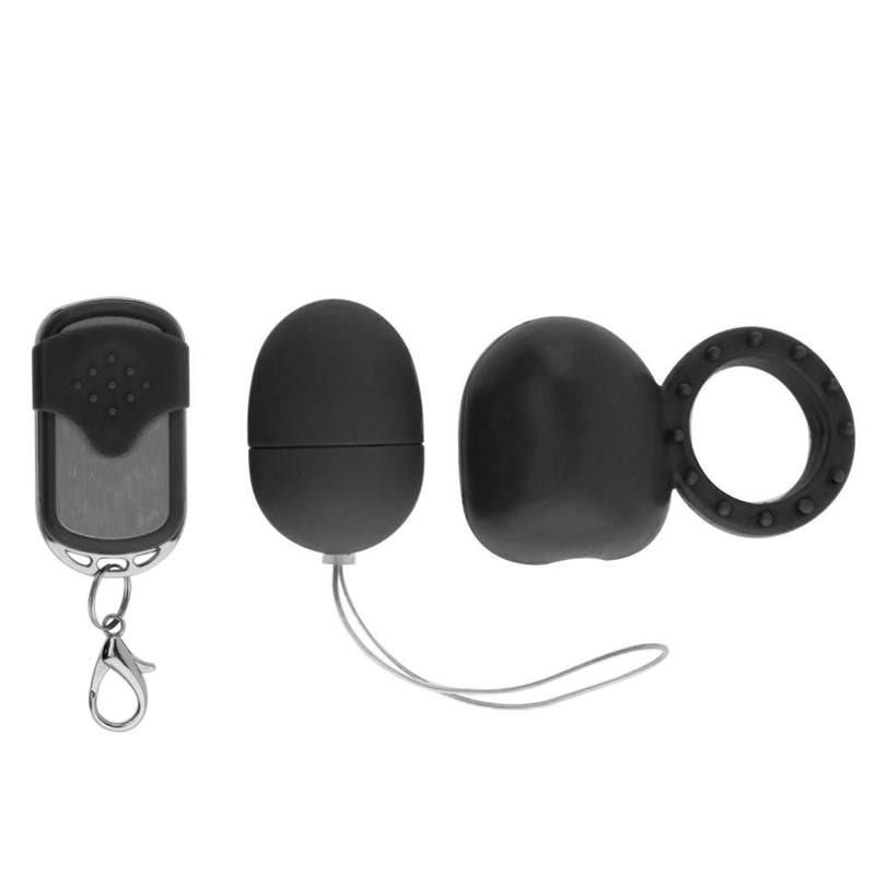 Vibrating Cockring with Remote Control Black