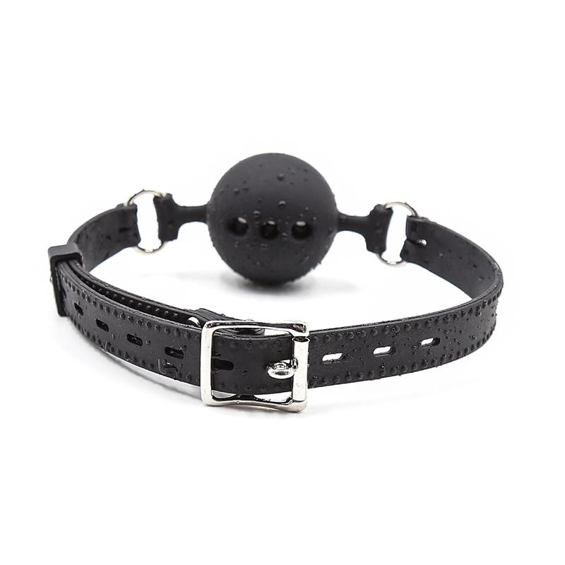 Silicone Breathable Ball Gag Adjustable 4 cm Size S Black