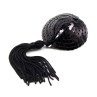 Self Adhesive Heart Sequin Nipple Cover with Tassel Black