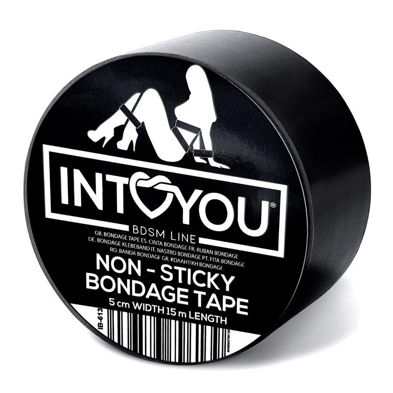 Bondage Tape Non Sticky Black 15 meters