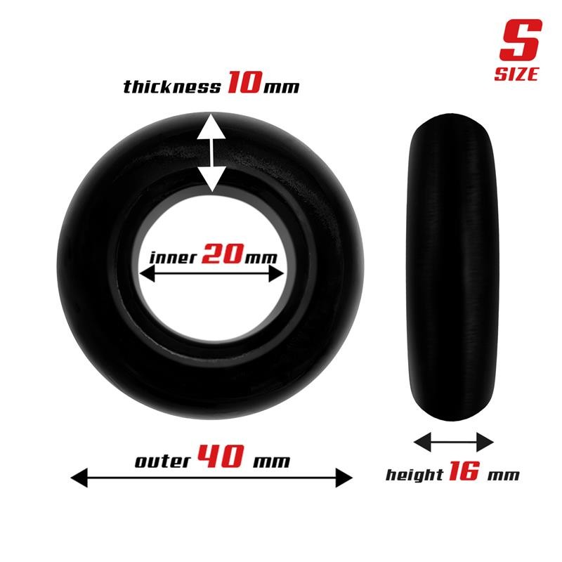 Set of 3 Cock Rings Flexible Black