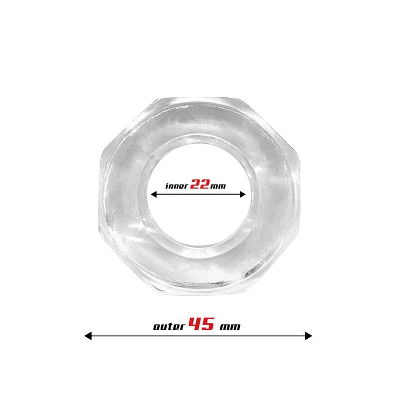 Cock Ring Super Flexible Polygon 22 cm Clear