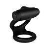 Denver Double Cockring with Vibrating Bullet USB Silicone Black