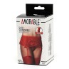 Garter Belt with Thong and Stockings Red