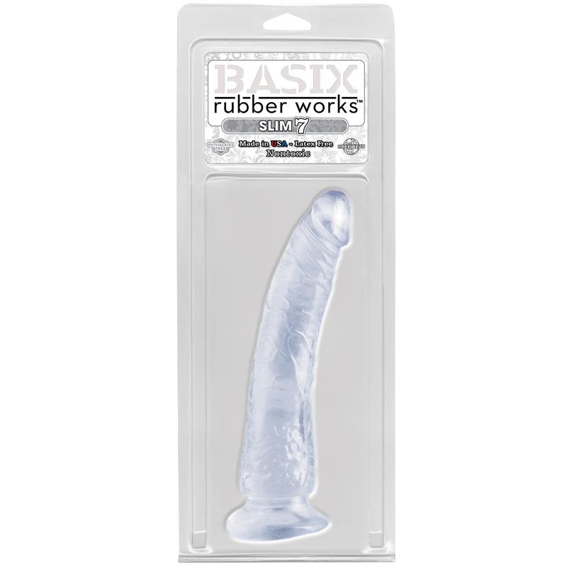 Dildo Slim 1778 cm with Suction Cup Clear