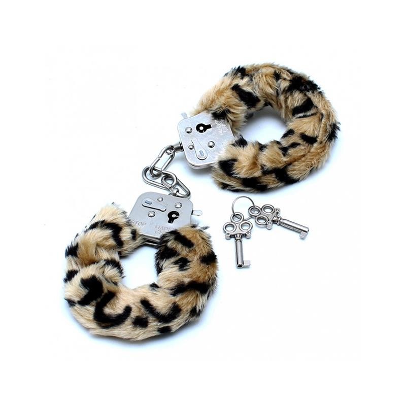 Police Cuffs with Soft Leopard Fur