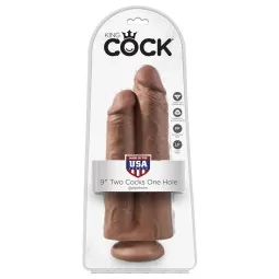 Double Dildo Two Cocks One Hole Tan 9