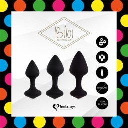 Bibi Set of 3 Butt Plug Black