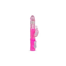 Rabbit Vibrator Thrusting and Rotating Balls Pink