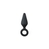 Black Buttplugs With Pull Ring Small
