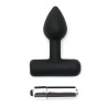 Rimba Latex Play Butt Plug with Vibrating Bullet Black