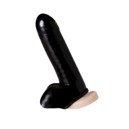 Rimba Latex Play Penis and Testicles Sleeve Black