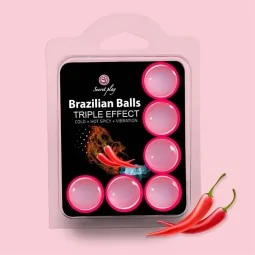 Set 6 Brazilian Balls Triple Effect Heat Cold and Vibration