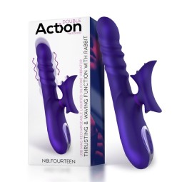 No Fourteen Telescopic Undulating Vibe with High Frequency Tongue Liquid Silicone USB