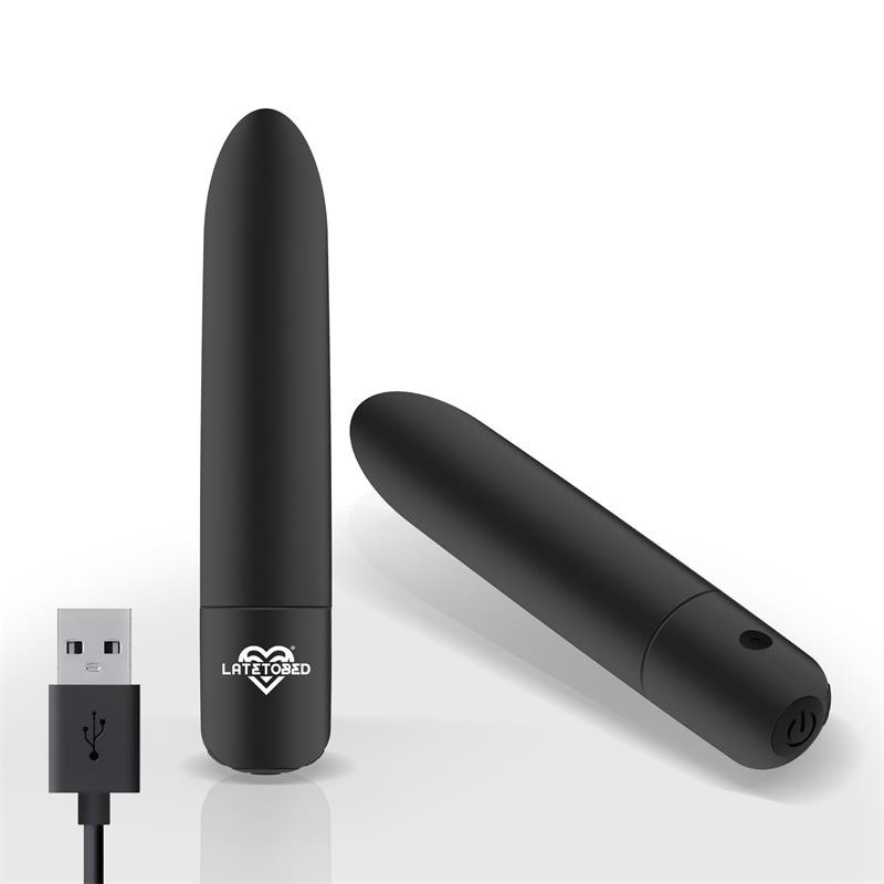 Shoty Vibrating Bullet USB 10 Speeds Powerful Motor Black