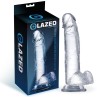 Realistic Dildo with Testicles Crystal Material 22 cm