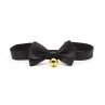 Collar with Bow and Bell 36 cm Size L Black