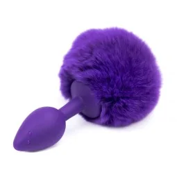 Butt Plug with Pompon Purple Size S