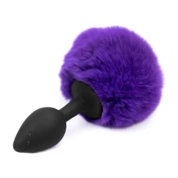 Butt Plug with Pompon Purple Size S