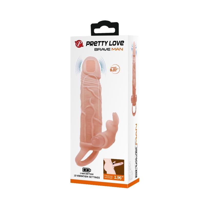 Brave Man Penis Sleeve with Vibration 5cm