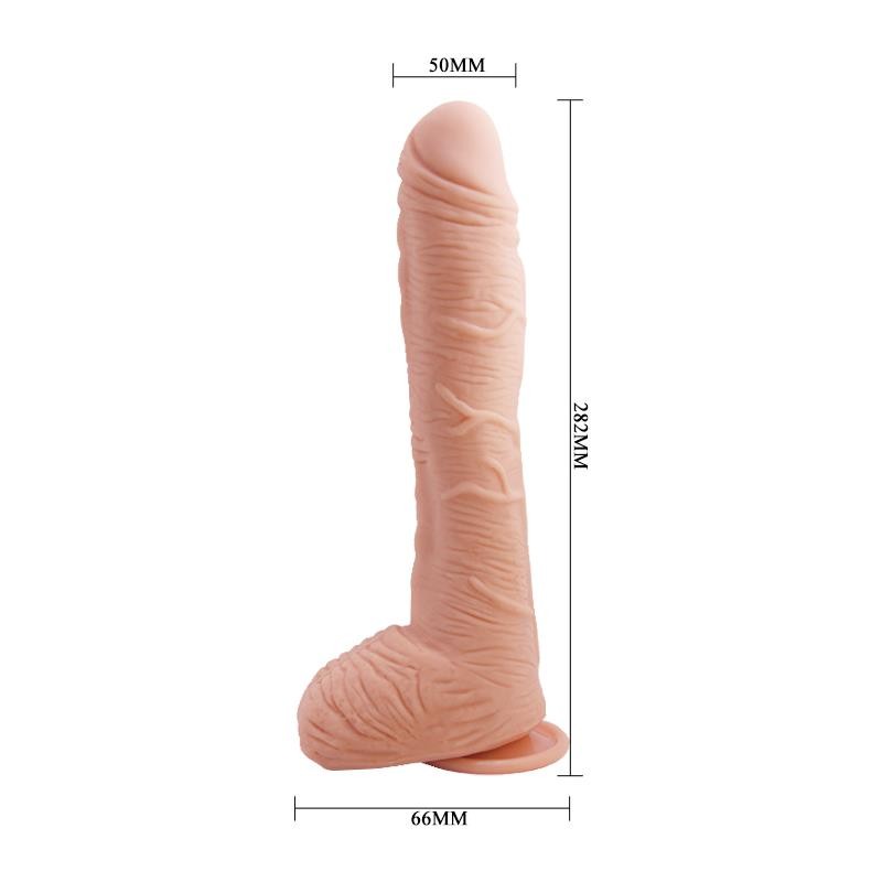 Alex Curved Dildo with Testicles G Spot Suction Cup Flesh