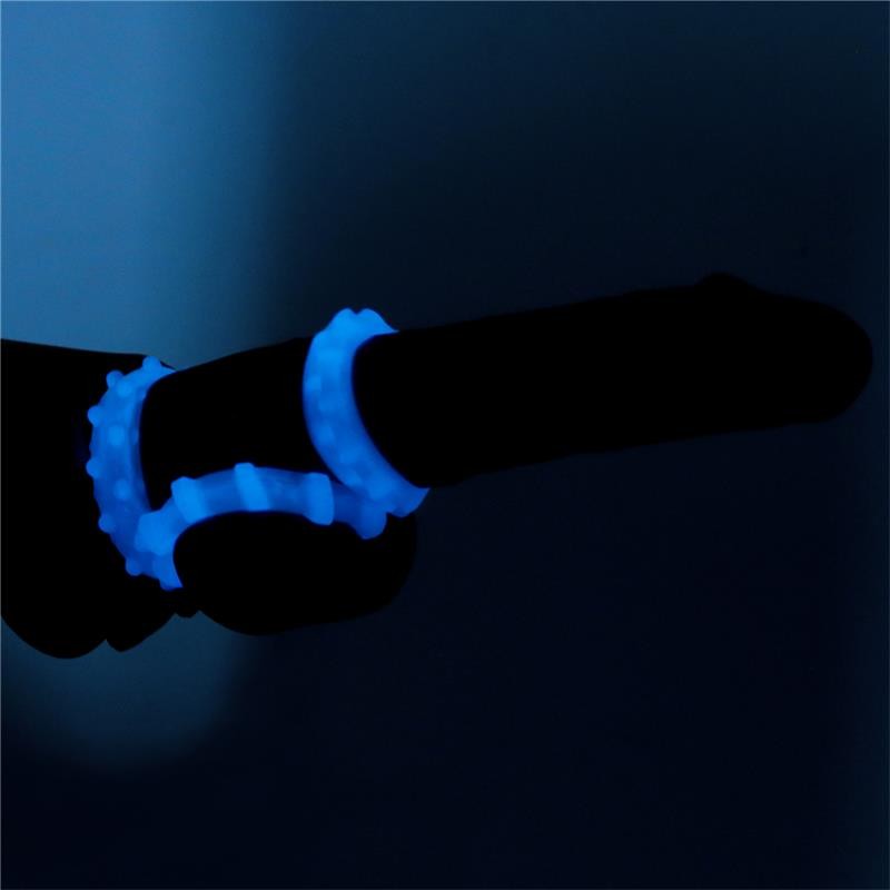 Lumino Play Set 3 Penis Ring Blue Light